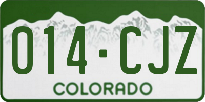 CO license plate 014CJZ
