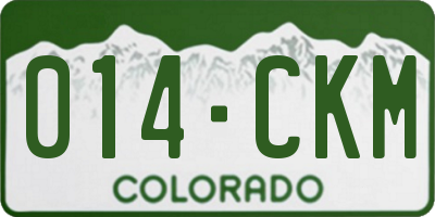CO license plate 014CKM