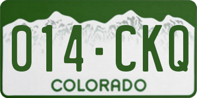 CO license plate 014CKQ