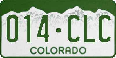 CO license plate 014CLC