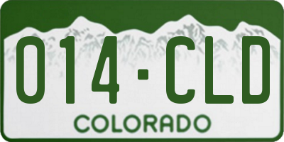 CO license plate 014CLD