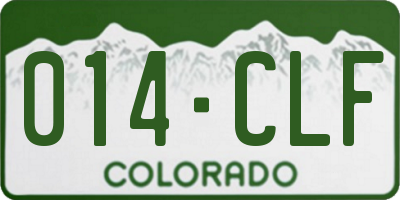 CO license plate 014CLF