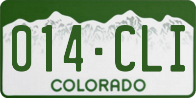 CO license plate 014CLI