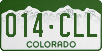 CO license plate 014CLL