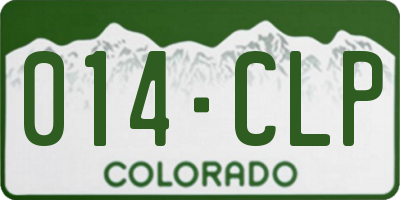 CO license plate 014CLP