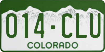 CO license plate 014CLU