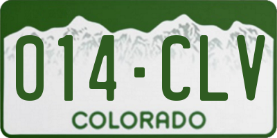CO license plate 014CLV
