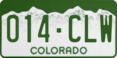CO license plate 014CLW