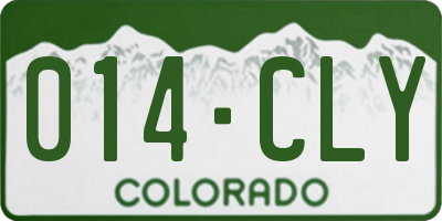 CO license plate 014CLY