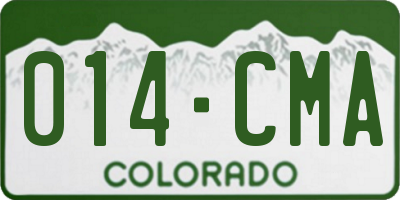 CO license plate 014CMA