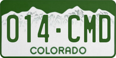 CO license plate 014CMD