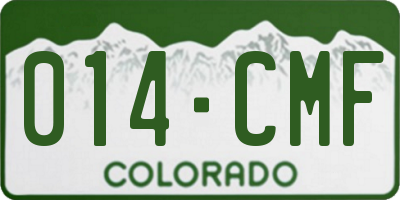 CO license plate 014CMF