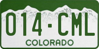 CO license plate 014CML
