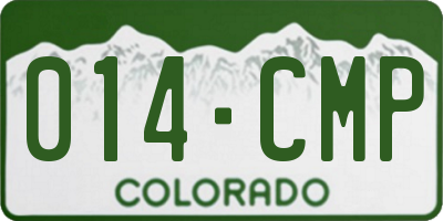 CO license plate 014CMP