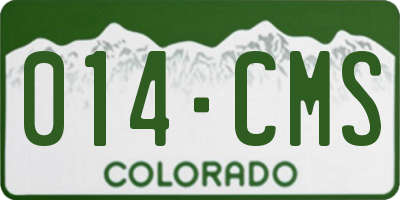 CO license plate 014CMS