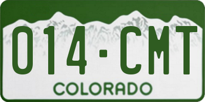 CO license plate 014CMT