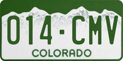 CO license plate 014CMV