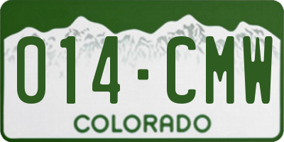CO license plate 014CMW