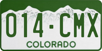 CO license plate 014CMX