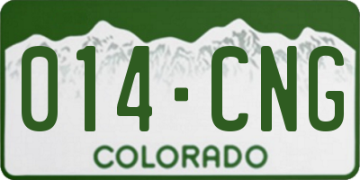 CO license plate 014CNG