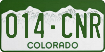 CO license plate 014CNR