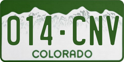 CO license plate 014CNV