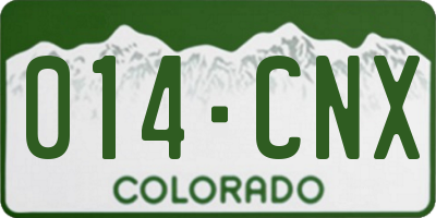 CO license plate 014CNX