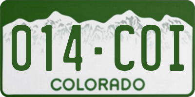 CO license plate 014COI