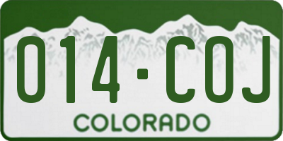 CO license plate 014COJ