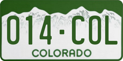 CO license plate 014COL