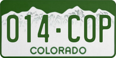 CO license plate 014COP