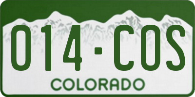 CO license plate 014COS