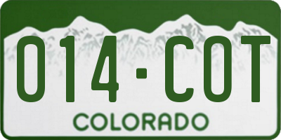 CO license plate 014COT
