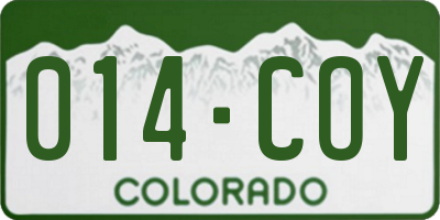 CO license plate 014COY