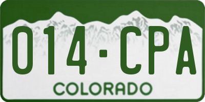 CO license plate 014CPA