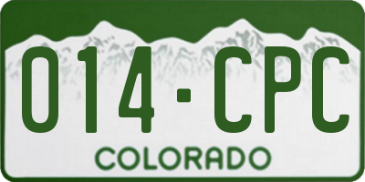 CO license plate 014CPC