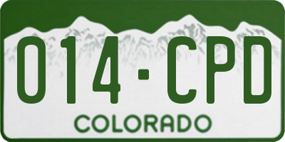 CO license plate 014CPD