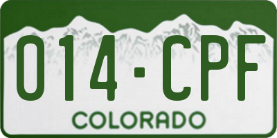 CO license plate 014CPF