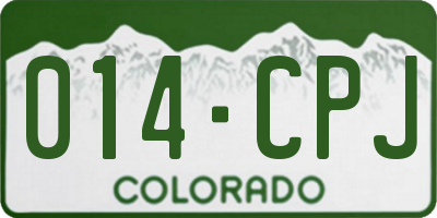 CO license plate 014CPJ