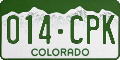 CO license plate 014CPK