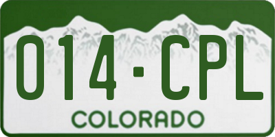 CO license plate 014CPL