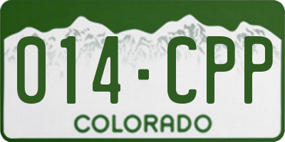 CO license plate 014CPP