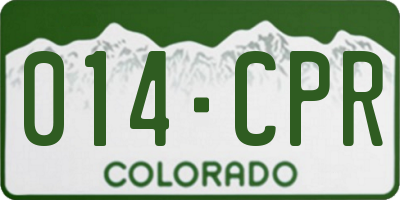 CO license plate 014CPR