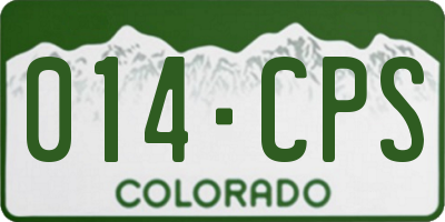 CO license plate 014CPS