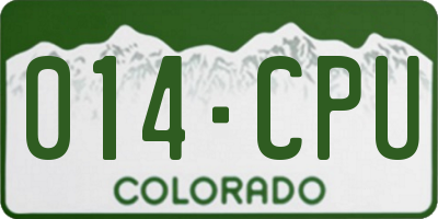 CO license plate 014CPU