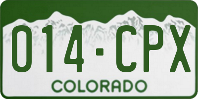CO license plate 014CPX
