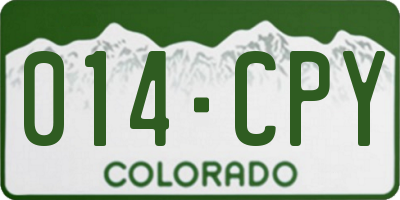 CO license plate 014CPY