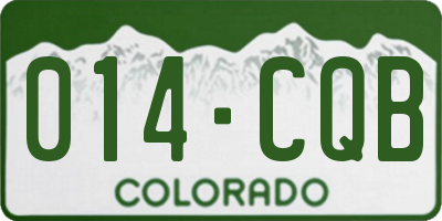 CO license plate 014CQB