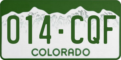 CO license plate 014CQF