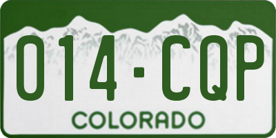 CO license plate 014CQP